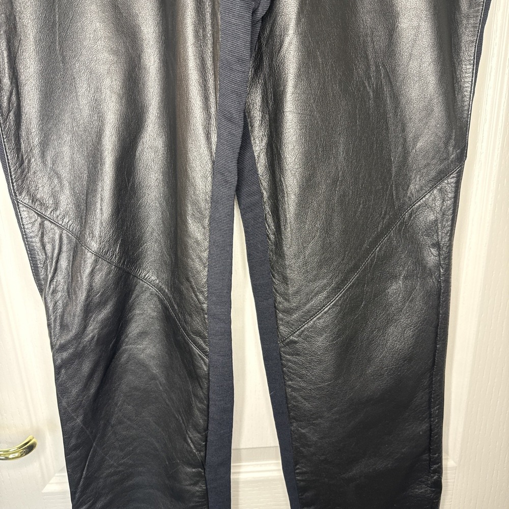 Harley-Davidson Women's Leather Moto Pants Size 10 Black Genuine HD Vintage - Picture 3 of 15